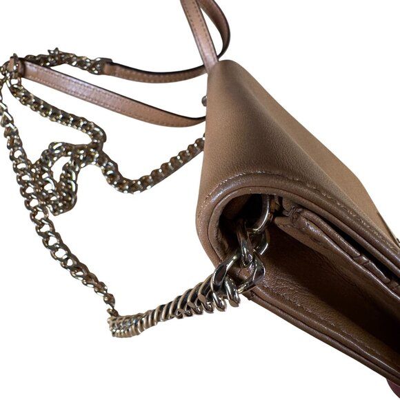 Michael Michael Kors Lana Leather Wallet Clutch Crossbody Bag in Khaki Tan - Picture 5 of 14